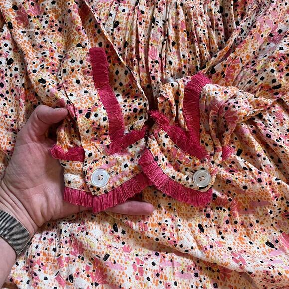 POUPETTE ST. BARTH Ola Long Sleeve Mini Dress Orange Malva xs - Picture 8 of 11